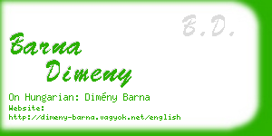 barna dimeny business card